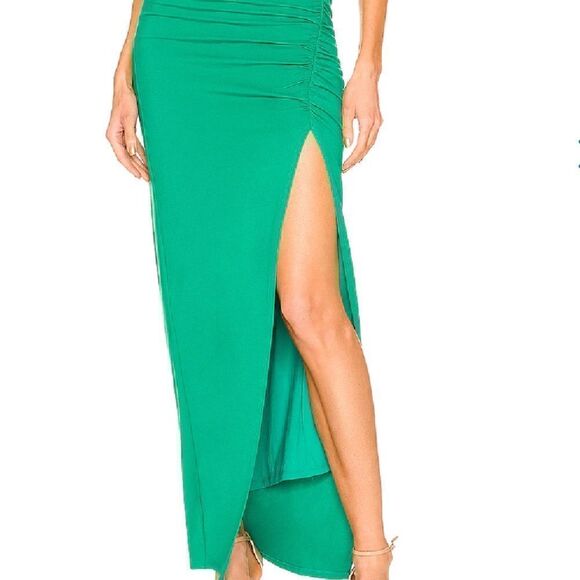 NEW Lovers and Friends Navi Green One Shoulder Maxi Dress.Size S - Picture 5 of 16